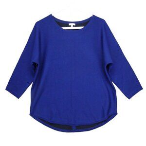 Jigsaw Pullover Sweater Jumper Size‎ M Wool Blend Round Hem Blue